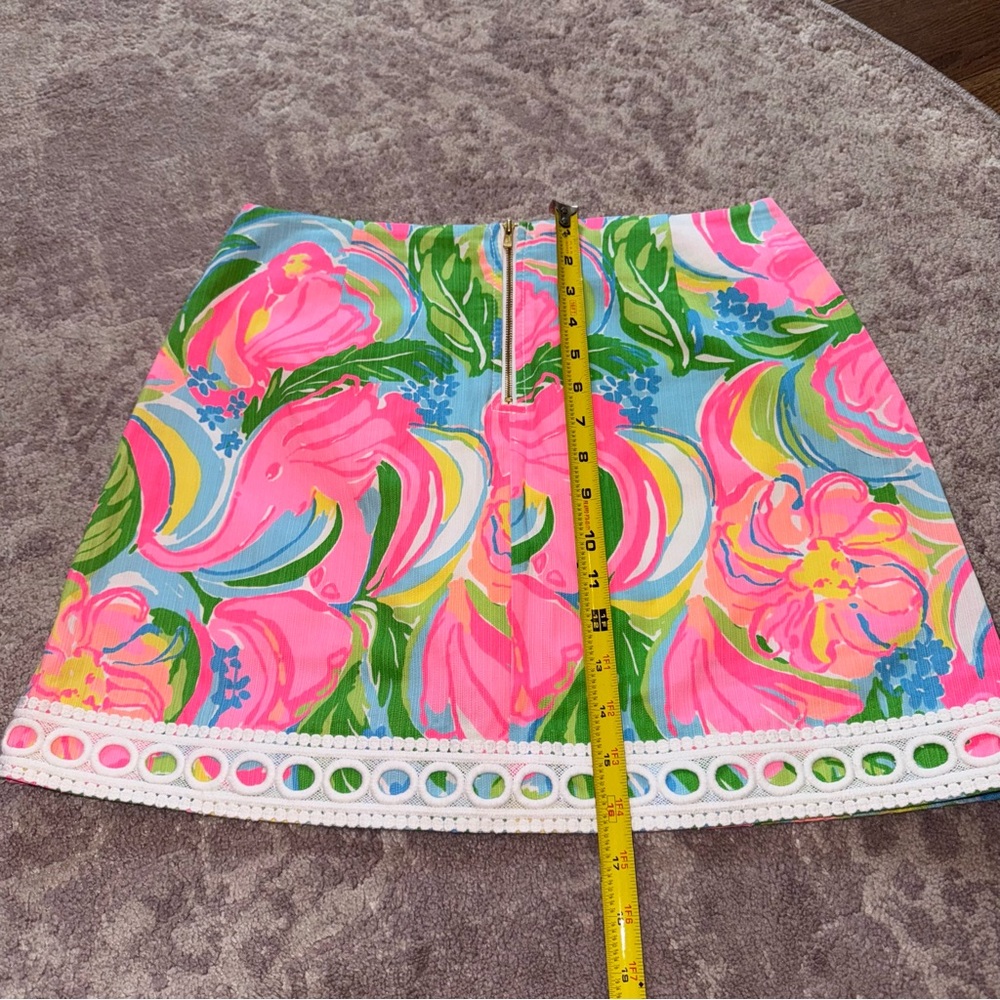 Lilly Pulitzer 4 Neon Pink So A Peeling Pansy Floral Lace Skort Skirt - Picture 5 of 6